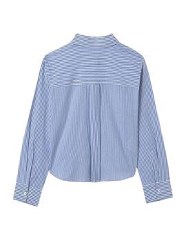 Camicia Mayoral a righe blu con tasca per bambina