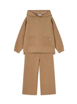 Set Mayoral pantaloni e maglione cammello per bambina