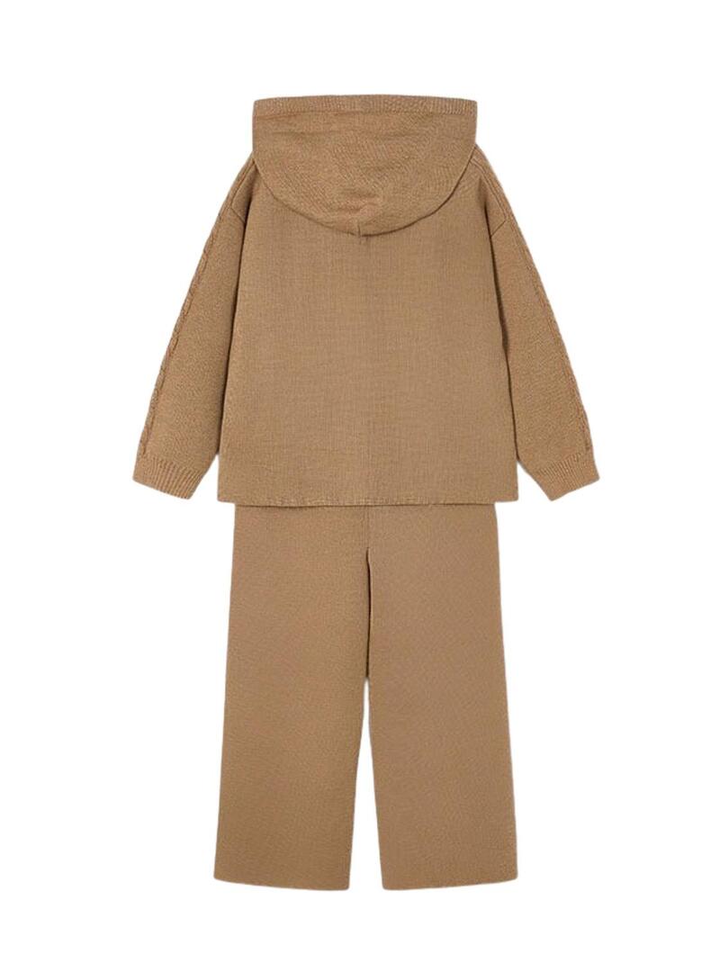 Set Mayoral pantaloni e maglione cammello per bambina