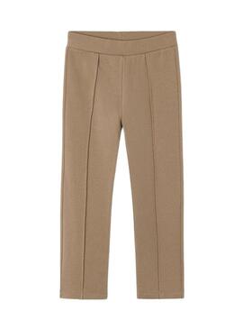 Leggings Mayoral in felpa color cammello per bambina