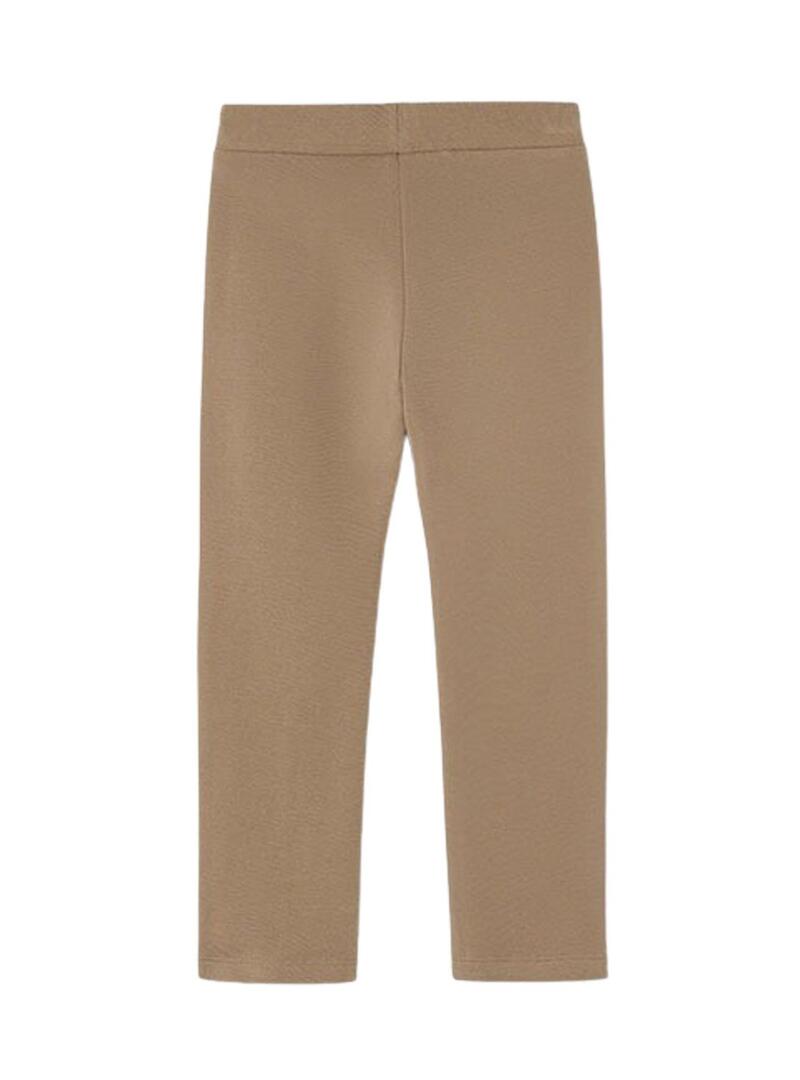 Leggings Mayoral in felpa color cammello per bambina