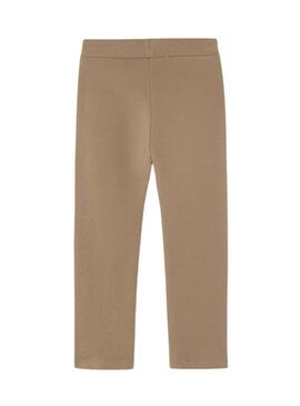 Leggings Mayoral in felpa color cammello per bambina