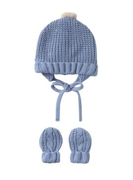 Set Mayoral berretto e guanti blu per bambini
