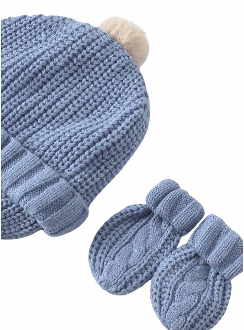 Set Mayoral berretto e guanti blu per bambini