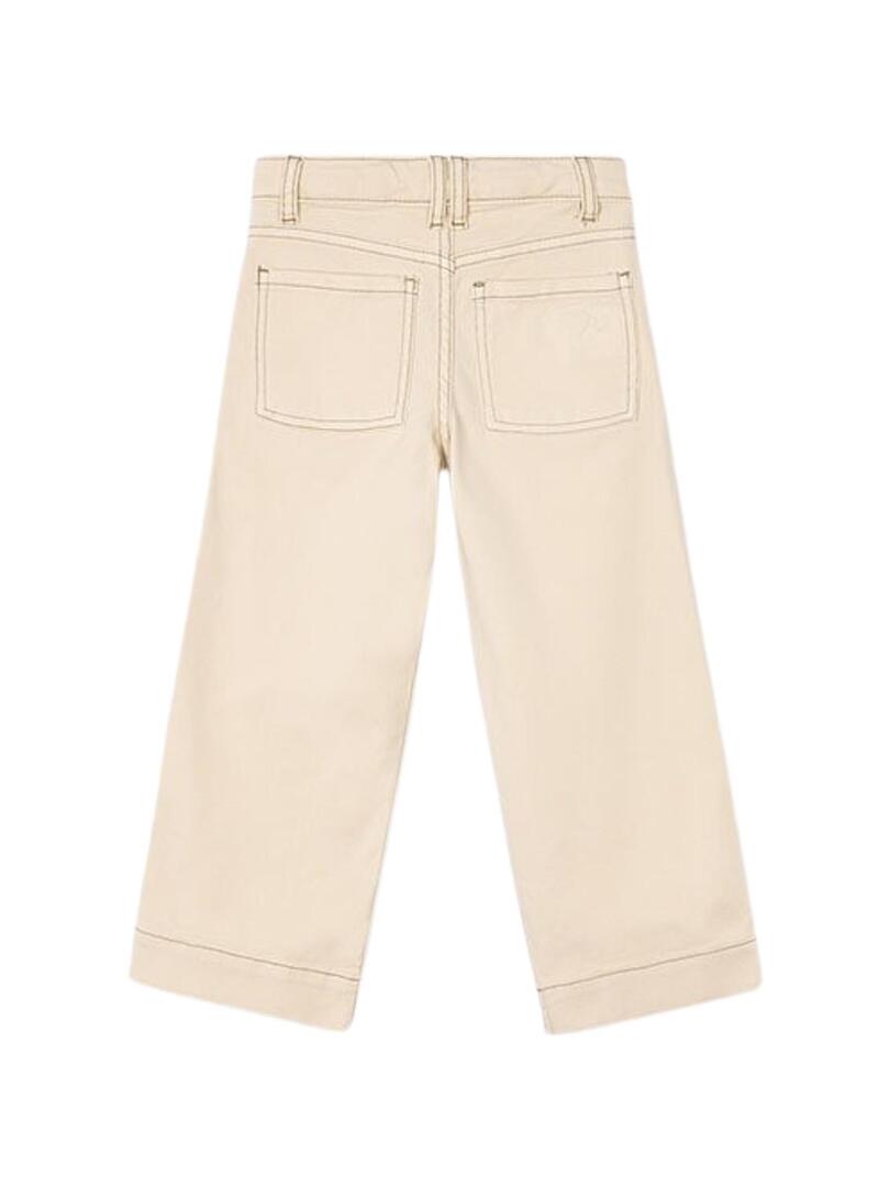 Pantaloni Mayoral in twill beige per bambina