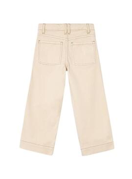 Pantaloni Mayoral in twill beige per bambina