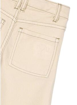 Pantaloni Mayoral in twill beige per bambina