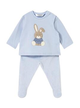 Set Mayoral con polaina e felpa blu per neonato
