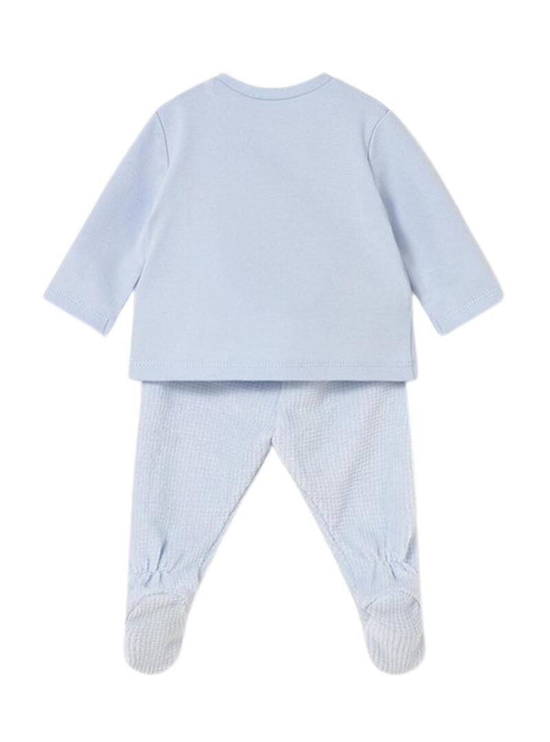Set Mayoral con polaina e felpa blu per neonato