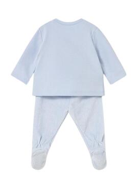 Set Mayoral con polaina e felpa blu per neonato