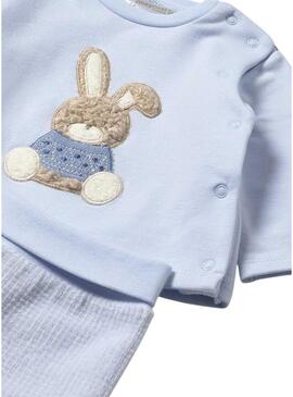 Set Mayoral con polaina e felpa blu per neonato