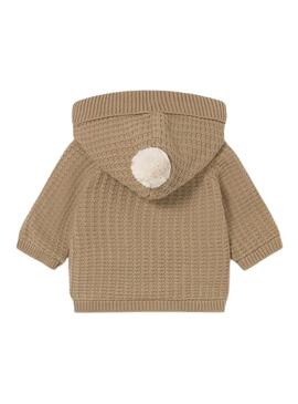 Giacca Mayoral in maglia color tostato per neonato.