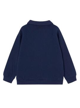 Felpa Mayoral colletto polo blu marino per bambino