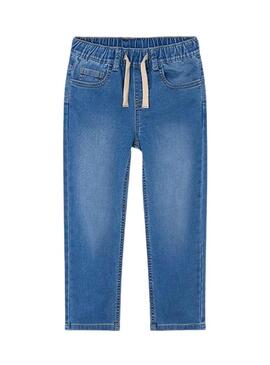 Pantaloni Mayoral in denim morbido jogger medio per bambino