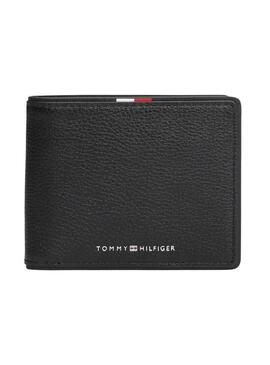 Portafoglio in pelle pieghevole Tommy Hilfiger Corporate nero per uomo.
