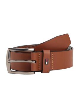 Cintura in pelle Tommy Hilfiger Denton con logo cammello per uomo