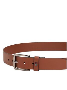 Cintura in pelle Tommy Hilfiger Denton con logo cammello per uomo