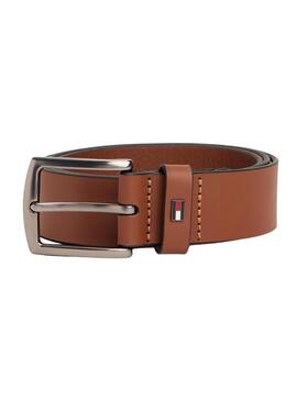 Cintura in pelle Tommy Hilfiger Denton con logo cammello per uomo