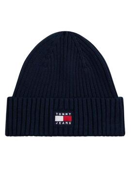 Cappello Tommy Jeans Heritage a maglia con logo marino per donna