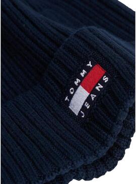 Cappello Tommy Jeans Heritage a maglia con logo marino per donna