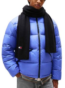 Sciarpa Tommy Jeans Heritage nera a maglia per uomo