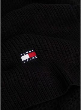 Sciarpa Tommy Jeans Heritage nera a maglia per uomo