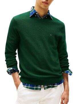 Maglia Tommy Hilfiger Essential Structure verde per uomo