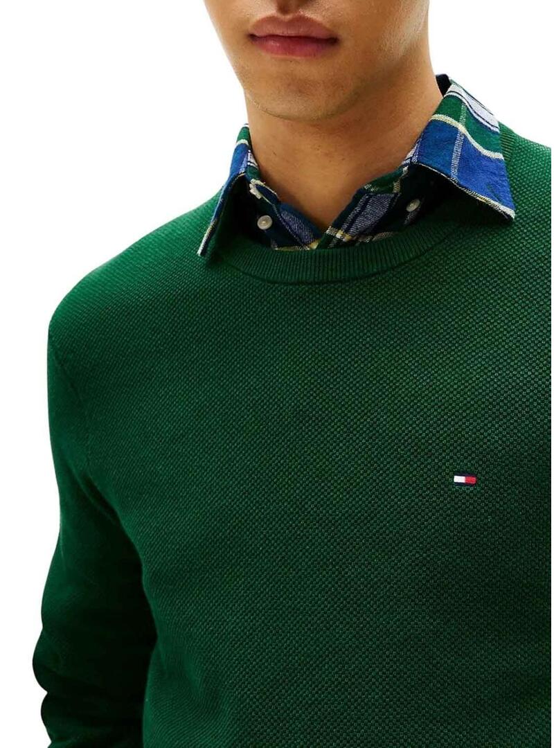 Maglia Tommy Hilfiger Essential Structure verde per uomo