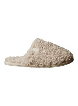 Pantofole da casa Calvin Klein in pile beige per donna