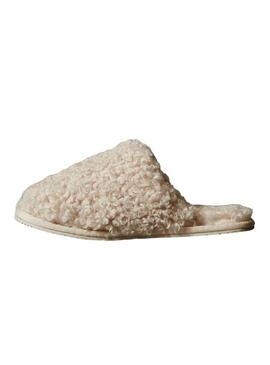 Pantofole da casa Calvin Klein in pile beige per donna