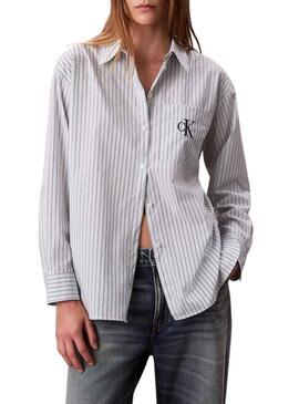 Camicia a righe Calvin Klein monologo per donna