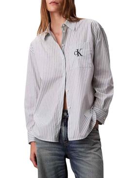 Camicia a righe Calvin Klein monologo per donna