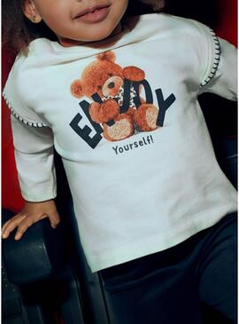 Maglietta Mayoral orso beige per bambina