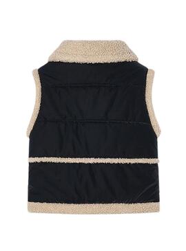 Gilet Mayoral con contrasti di pelliccia nera per bambina.