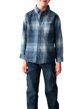 Camicia Mayoral a quadretti blu marino per bambino
