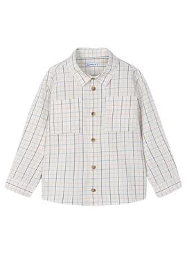Camicia Mayoral a quadri bianca per bambino
