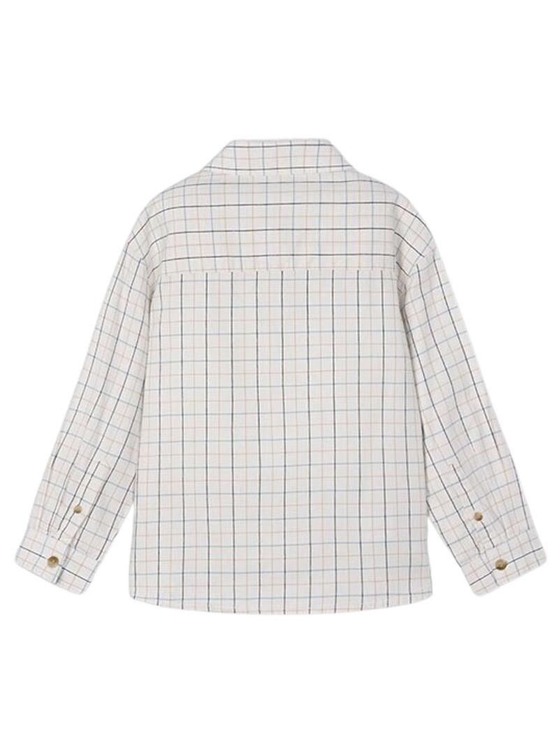Camicia Mayoral a quadri bianca per bambino