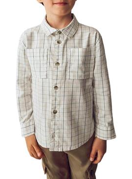 Camicia Mayoral a quadri bianca per bambino