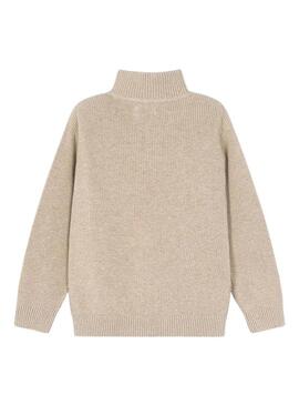 Maglione beige con zip Mayoral per bambino