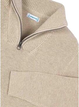 Maglione beige con zip Mayoral per bambino
