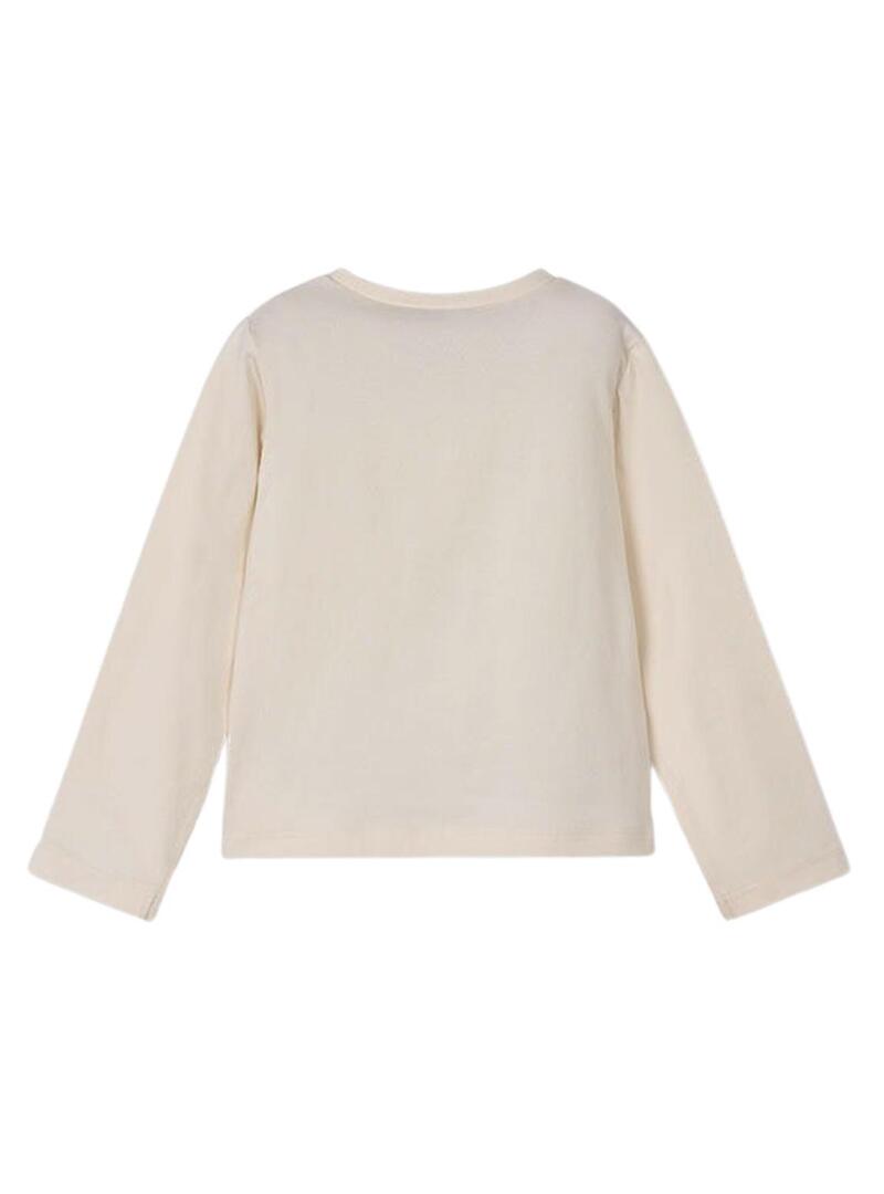 Maglietta Mayoral con fiore basico beige per bambina