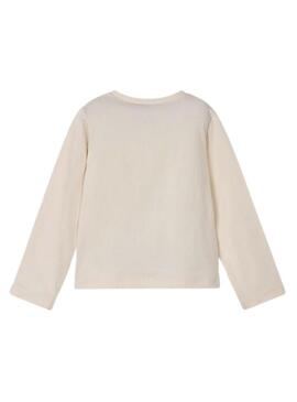 Maglietta Mayoral con fiore basico beige per bambina