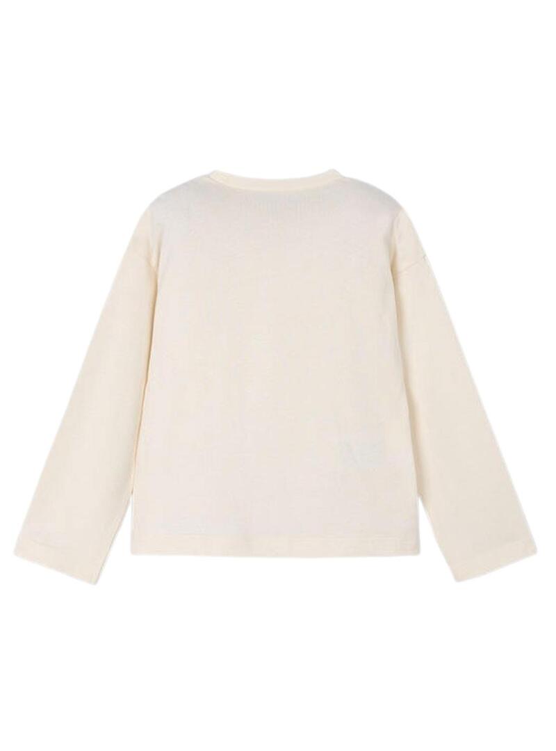 Maglietta Mayoral serigrafia beige per ragazza