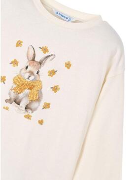 Maglietta Mayoral serigrafia beige per ragazza