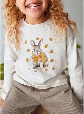 Maglietta Mayoral serigrafia beige per ragazza