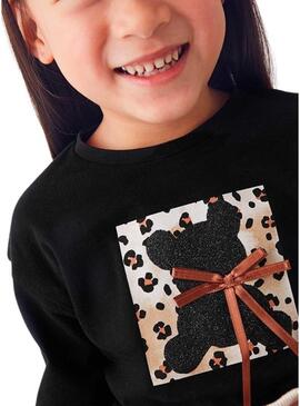 Maglietta Mayoral nera con fiocco per bambina