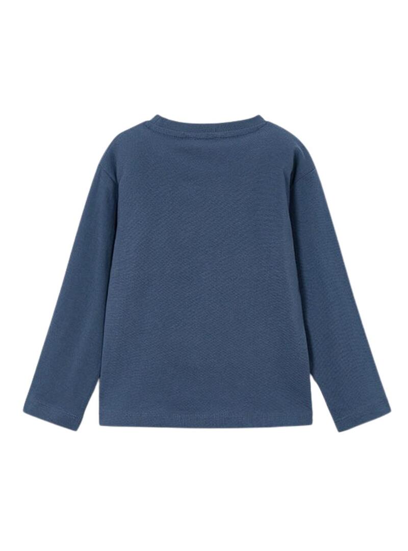 Maglietta Mayoral basic in blu con lettere per bambino