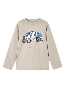 Maglietta Mayoral camion beige per bambino