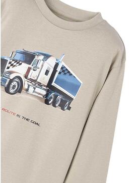 Maglietta Mayoral camion beige per bambino
