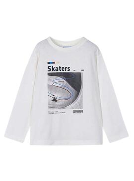Set 2 magliette Mayoral skate bianco e blu marino per bambino.